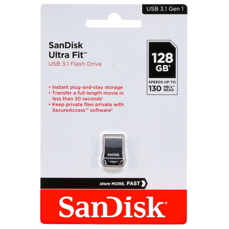 فلش 128 جی بی برند SanDisk مدل Ultra Fit USB 3.1 CZ430