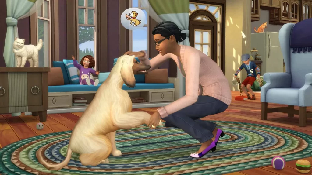 the sims 4 petting dog